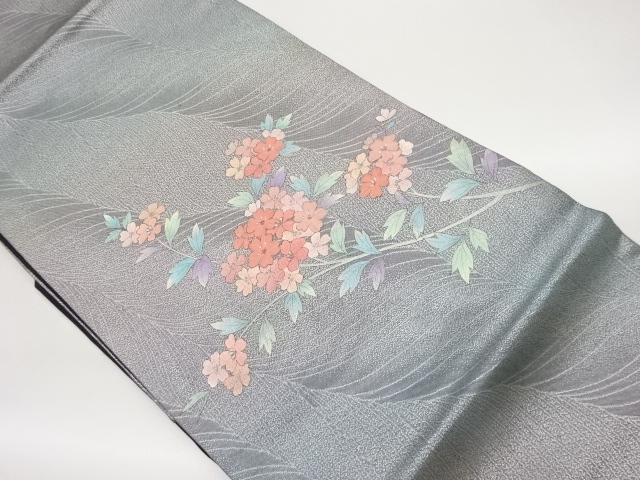 JAPANESE NAGOYA OBI / EMBROIDERY / KINSAI / SAKURA